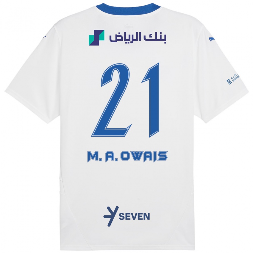 Niño Camiseta Mohammed Al-Owais #21 Blanco Azul 2ª Equipación 2024/25 La Camisa