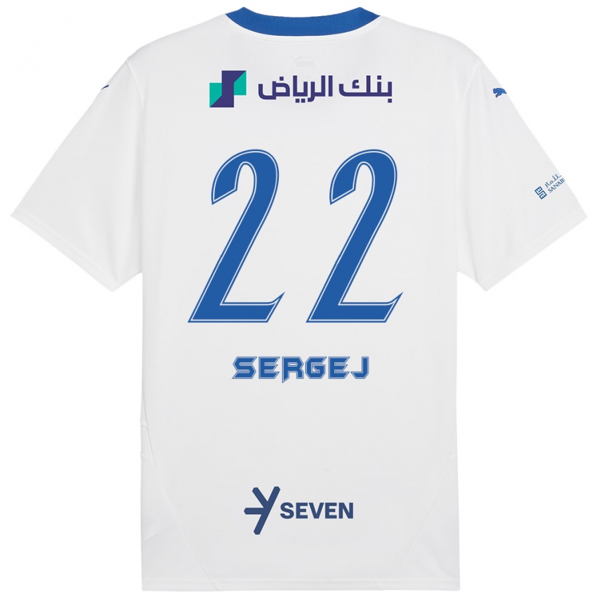 Niño Camiseta Sergej Milinkovic-Savic #22 Blanco Azul 2ª Equipación 2024/25 La Camisa