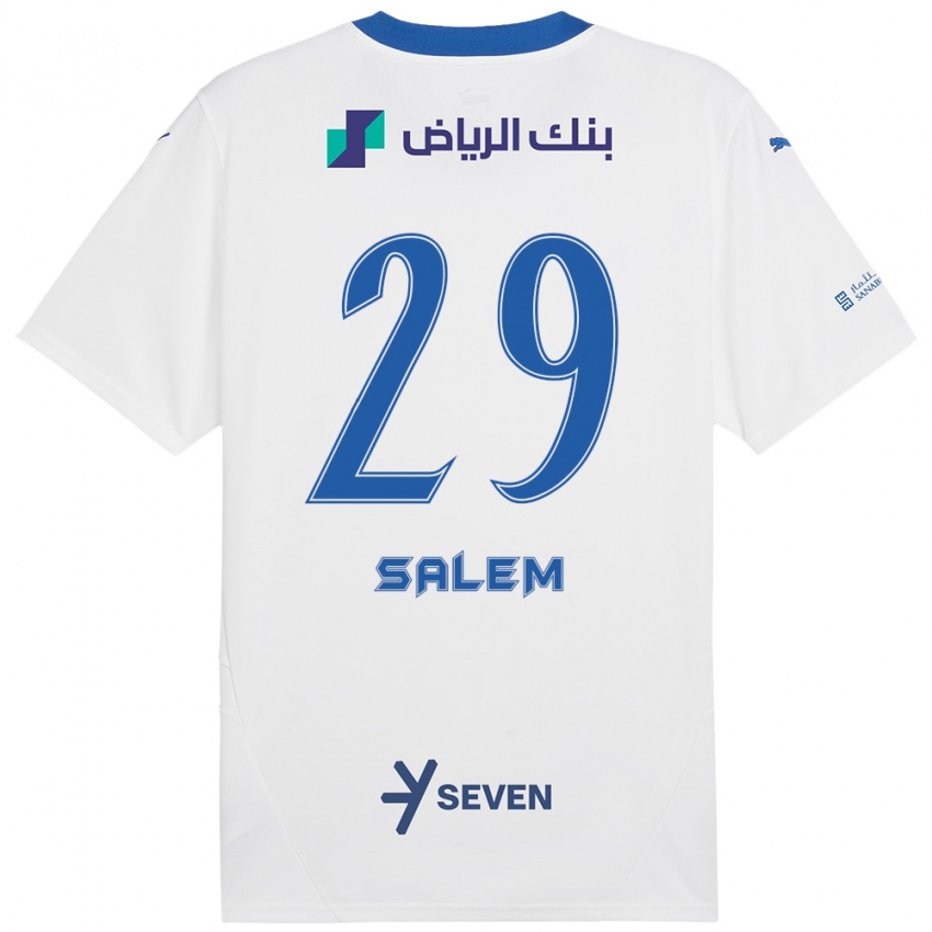 Niño Camiseta Salem Al-Dawsari #29 Blanco Azul 2ª Equipación 2024/25 La Camisa