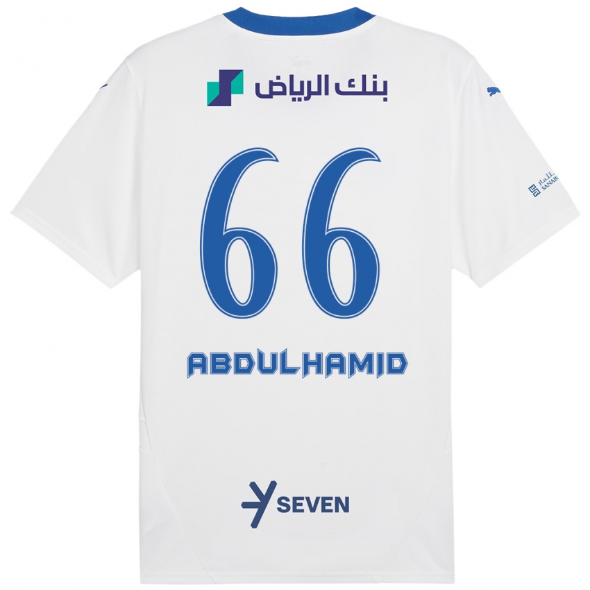 Niño Camiseta Saud Abdulhamid #66 Blanco Azul 2ª Equipación 2024/25 La Camisa