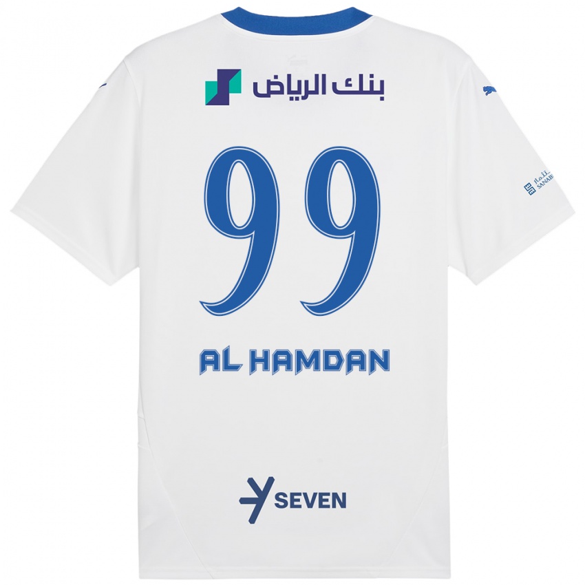 Niño Camiseta Abdullah Al-Hamdan #99 Blanco Azul 2ª Equipación 2024/25 La Camisa