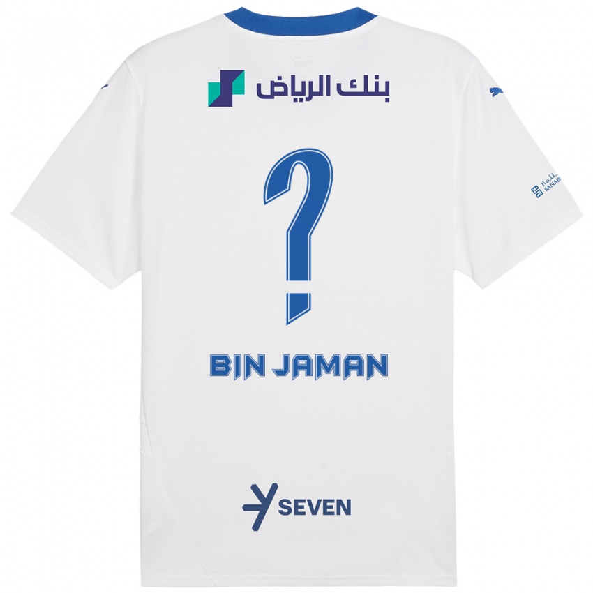 Niño Camiseta Rakan Bin Jaman #0 Blanco Azul 2ª Equipación 2024/25 La Camisa