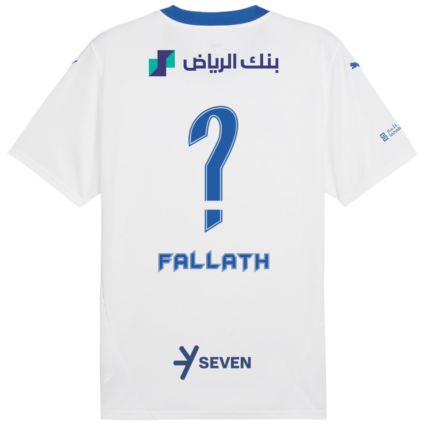 Niño Camiseta Fahad Fallath #0 Blanco Azul 2ª Equipación 2024/25 La Camisa