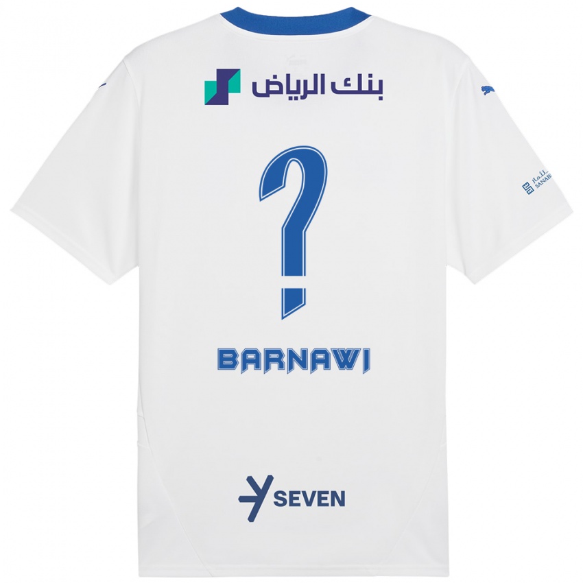 Niño Camiseta Abdulsalam Barnawi #0 Blanco Azul 2ª Equipación 2024/25 La Camisa