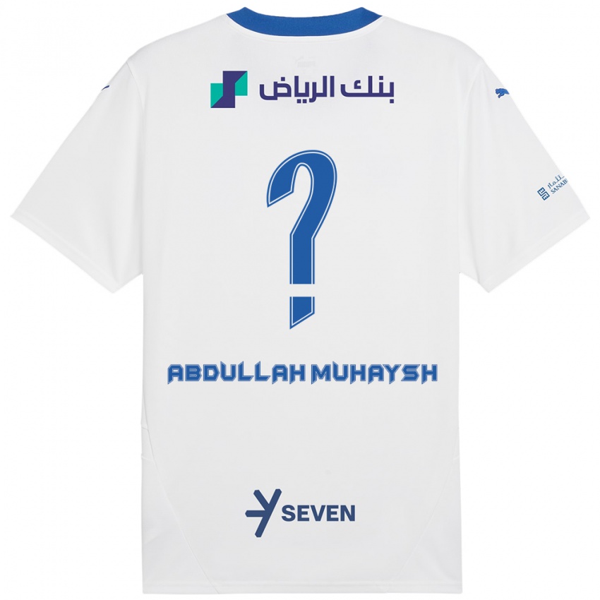 Niño Camiseta Mohammed Abdullah Muhaysh #0 Blanco Azul 2ª Equipación 2024/25 La Camisa