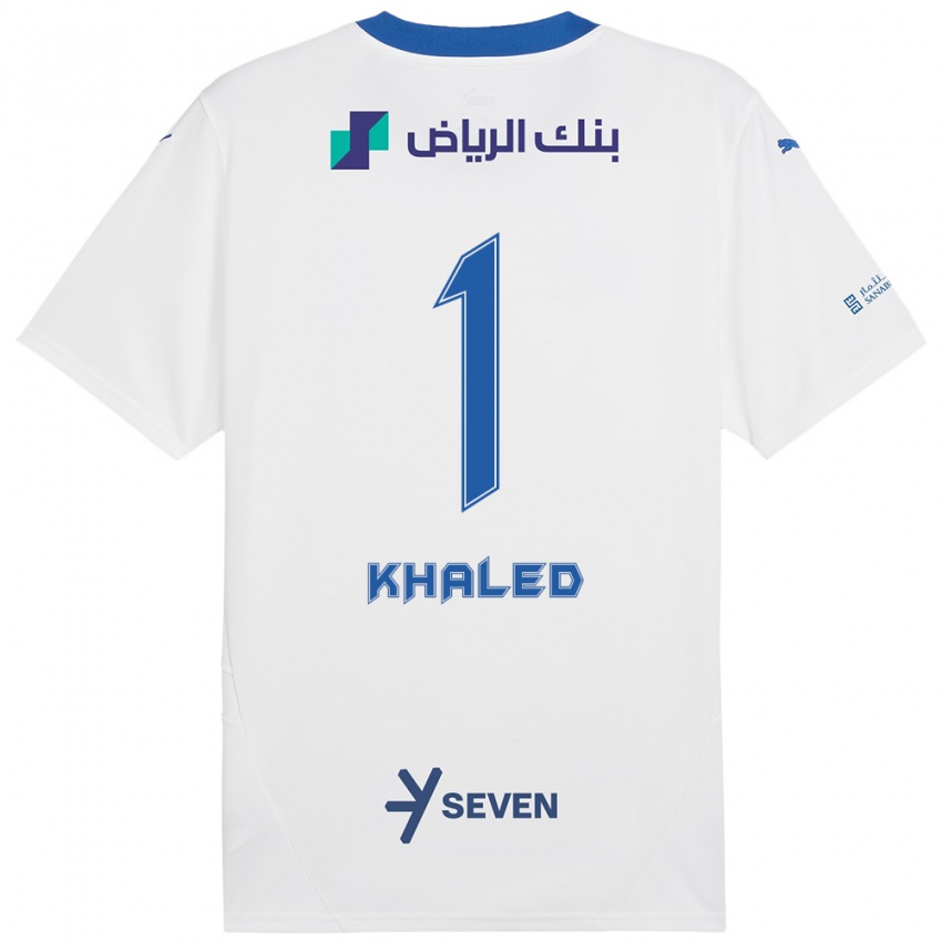 Niño Camiseta Nawal Khaled #1 Blanco Azul 2ª Equipación 2024/25 La Camisa