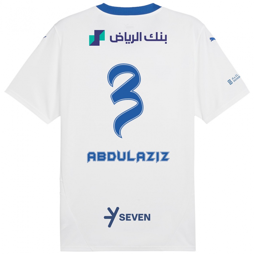 Niño Camiseta Al Jawhara Abdulaziz #3 Blanco Azul 2ª Equipación 2024/25 La Camisa