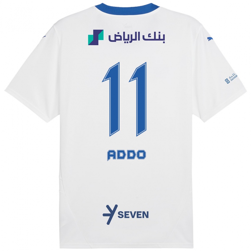 Niño Camiseta Elizabeth Addo #11 Blanco Azul 2ª Equipación 2024/25 La Camisa