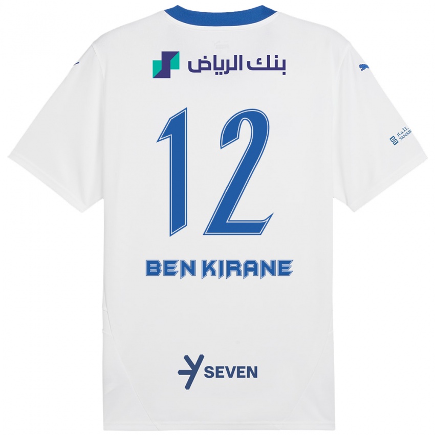 Niño Camiseta Mariam Ben Kirane #12 Blanco Azul 2ª Equipación 2024/25 La Camisa