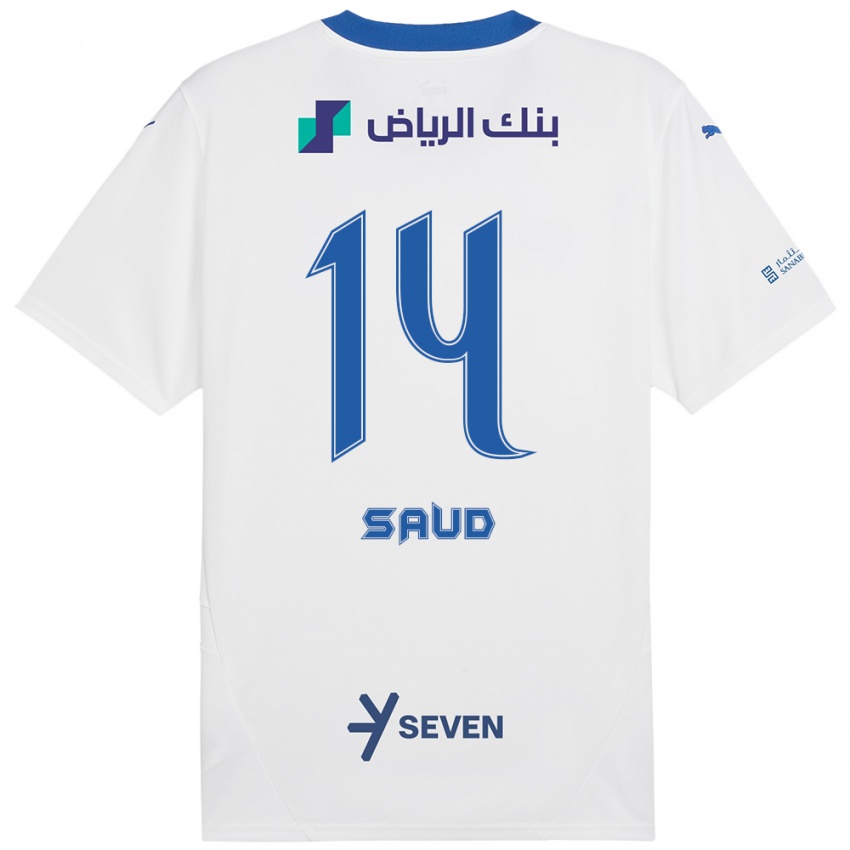 Niño Camiseta Nouf Saud #14 Blanco Azul 2ª Equipación 2024/25 La Camisa