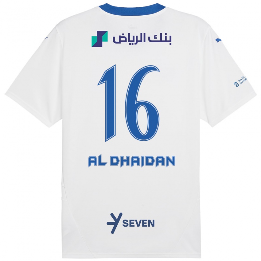 Niño Camiseta Nadia Al-Dhaidan #16 Blanco Azul 2ª Equipación 2024/25 La Camisa