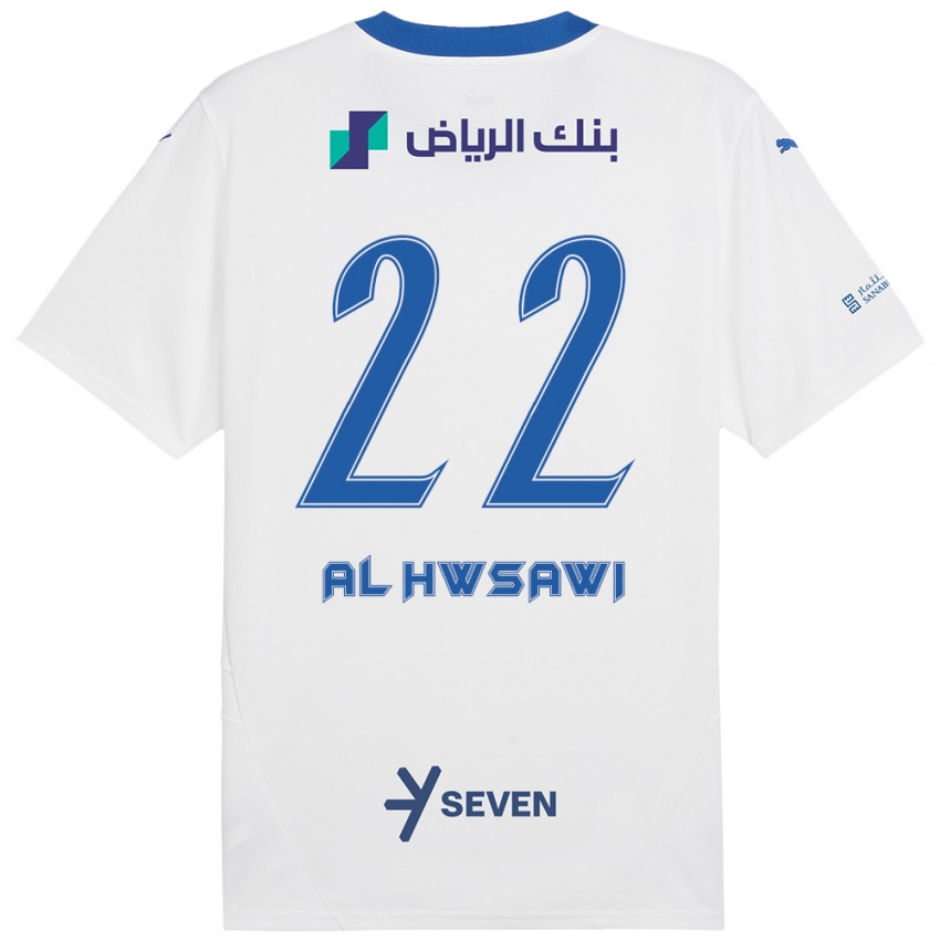 Niño Camiseta Shorouq Al-Hwsawi #22 Blanco Azul 2ª Equipación 2024/25 La Camisa