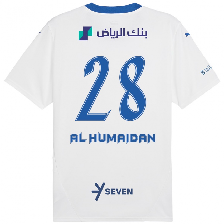 Niño Camiseta Fay Al-Humaidan #28 Blanco Azul 2ª Equipación 2024/25 La Camisa