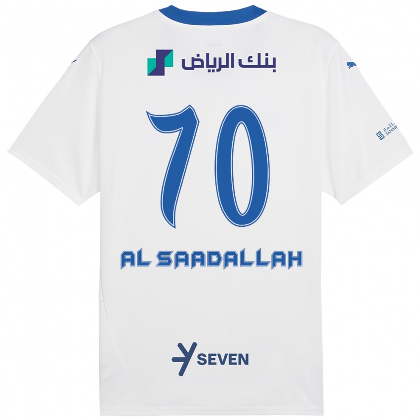 Niño Camiseta Hessa Al-Saadallah #70 Blanco Azul 2ª Equipación 2024/25 La Camisa