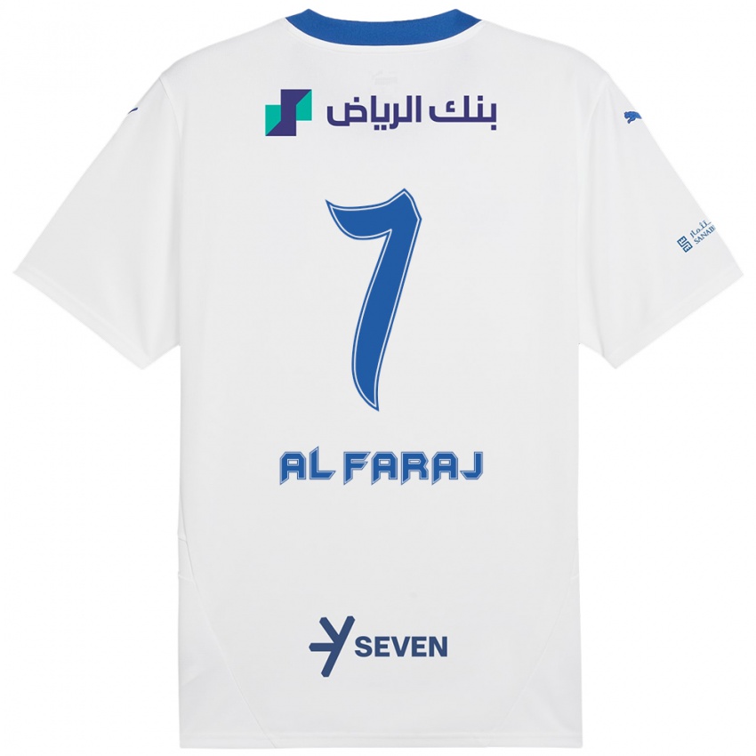 Niño Camiseta Salman Al-Faraj #7 Blanco Azul 2ª Equipación 2024/25 La Camisa