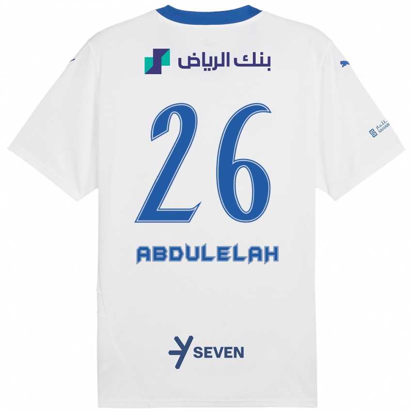 Niño Camiseta Abdulelah Al-Malki #26 Blanco Azul 2ª Equipación 2024/25 La Camisa