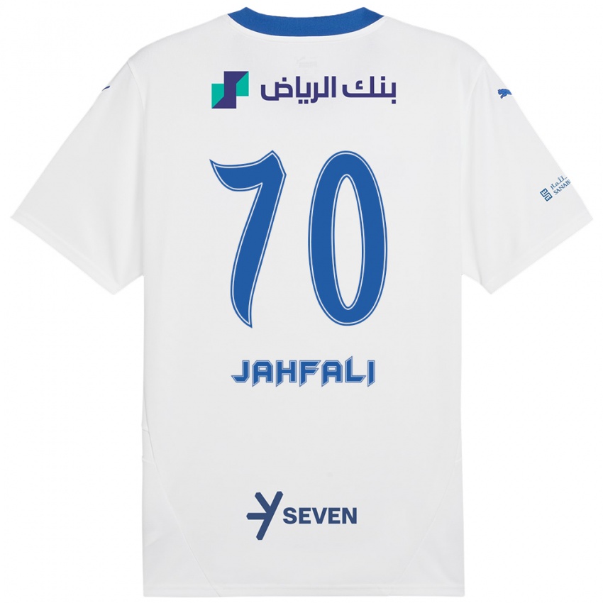 Niño Camiseta Mohammed Jahfali #70 Blanco Azul 2ª Equipación 2024/25 La Camisa