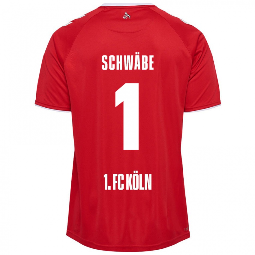 Niño Camiseta Marvin Schwäbe #1 Rojo Blanco 2ª Equipación 2024/25 La Camisa