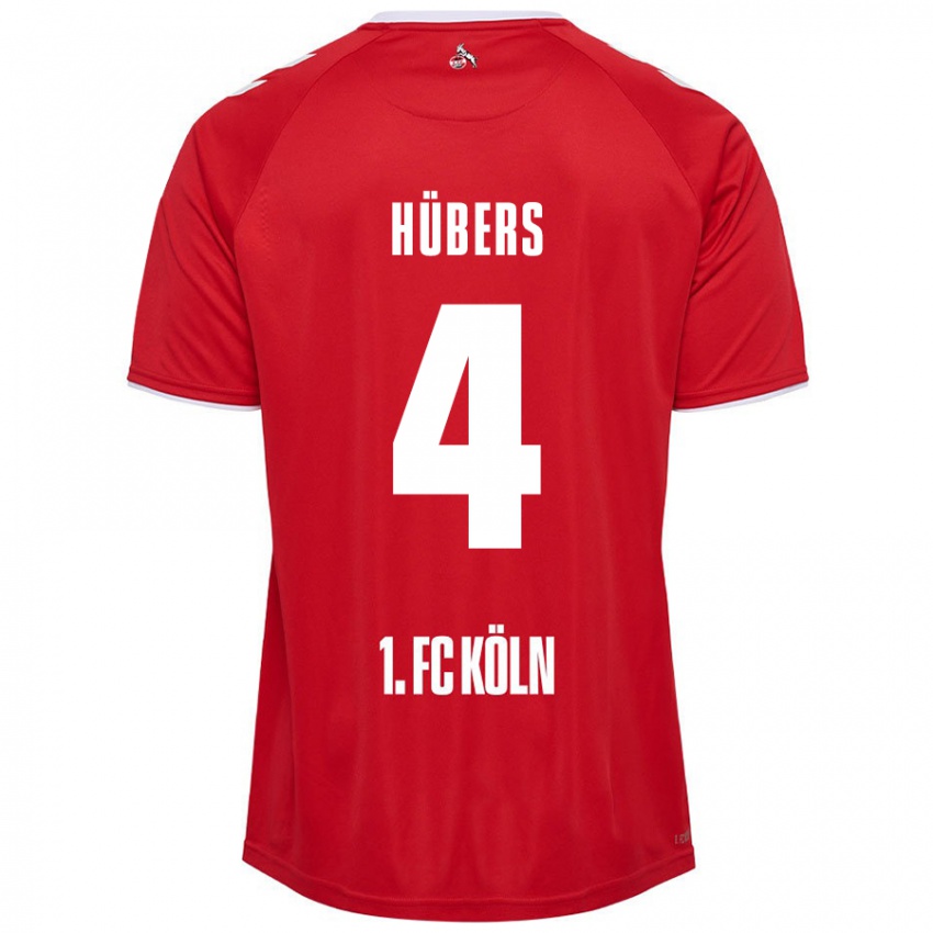 Niño Camiseta Timo Hübers #4 Rojo Blanco 2ª Equipación 2024/25 La Camisa