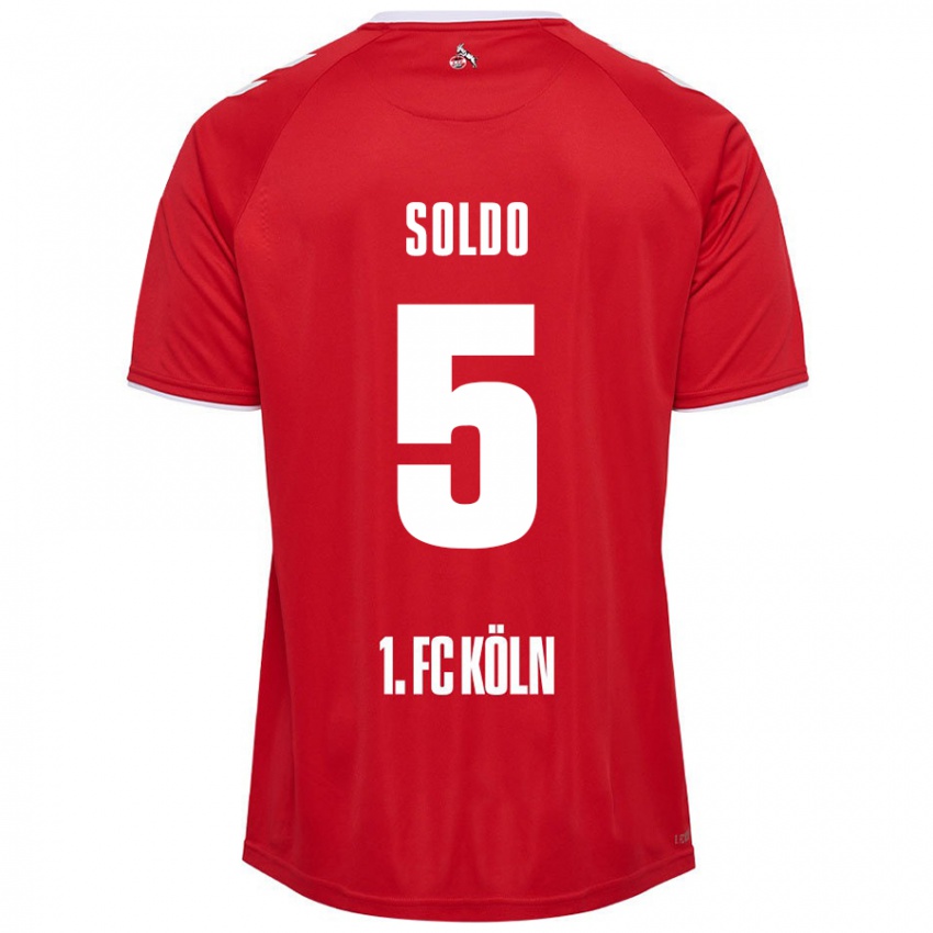 Niño Camiseta Nikola Soldo #5 Rojo Blanco 2ª Equipación 2024/25 La Camisa