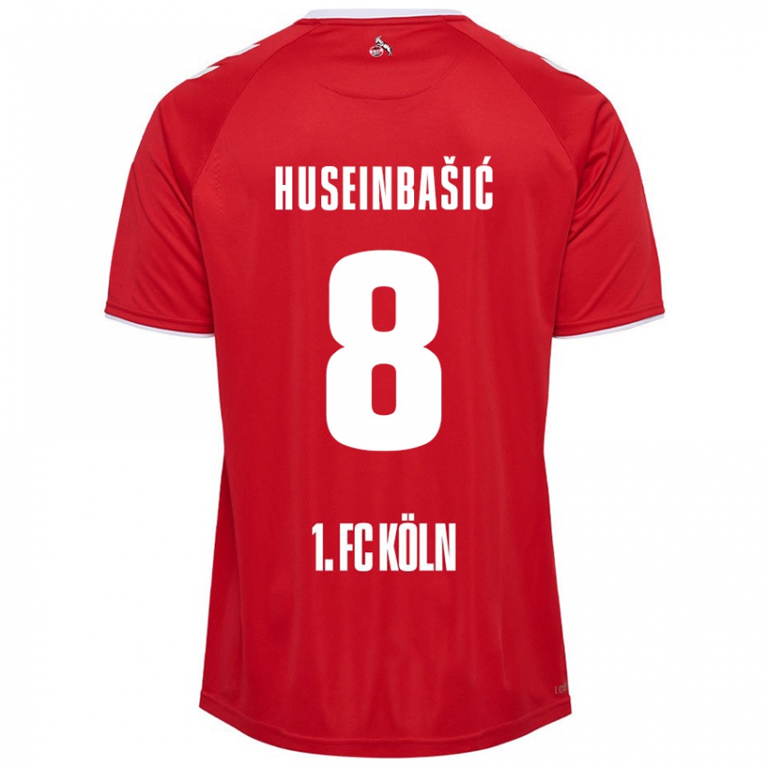 Niño Camiseta Denis Huseinbasic #8 Rojo Blanco 2ª Equipación 2024/25 La Camisa