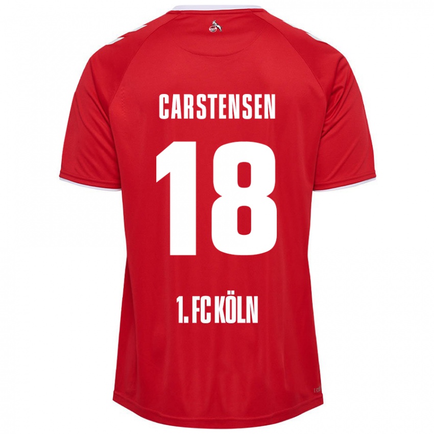 Niño Camiseta Rasmus Carstensen #18 Rojo Blanco 2ª Equipación 2024/25 La Camisa