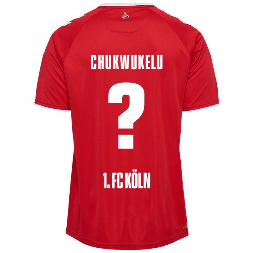 Niño Camiseta Chinedu Chukwukelu #0 Rojo Blanco 2ª Equipación 2024/25 La Camisa