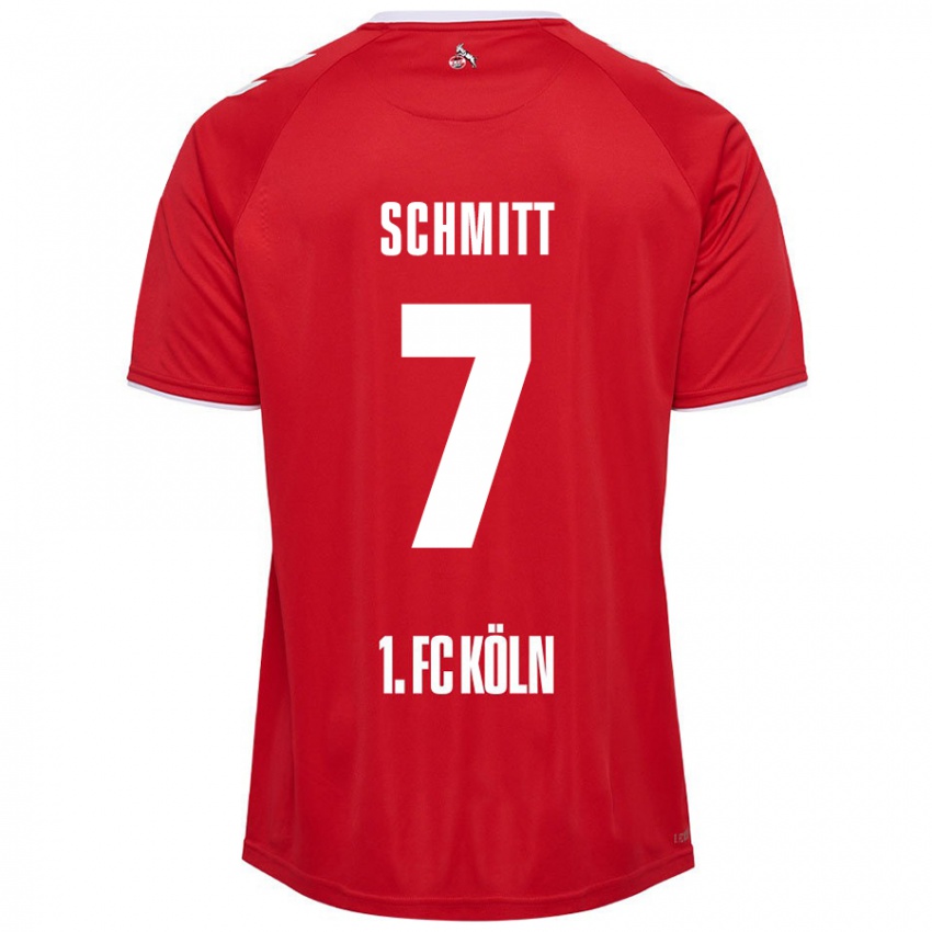 Niño Camiseta Oliver Schmitt #7 Rojo Blanco 2ª Equipación 2024/25 La Camisa