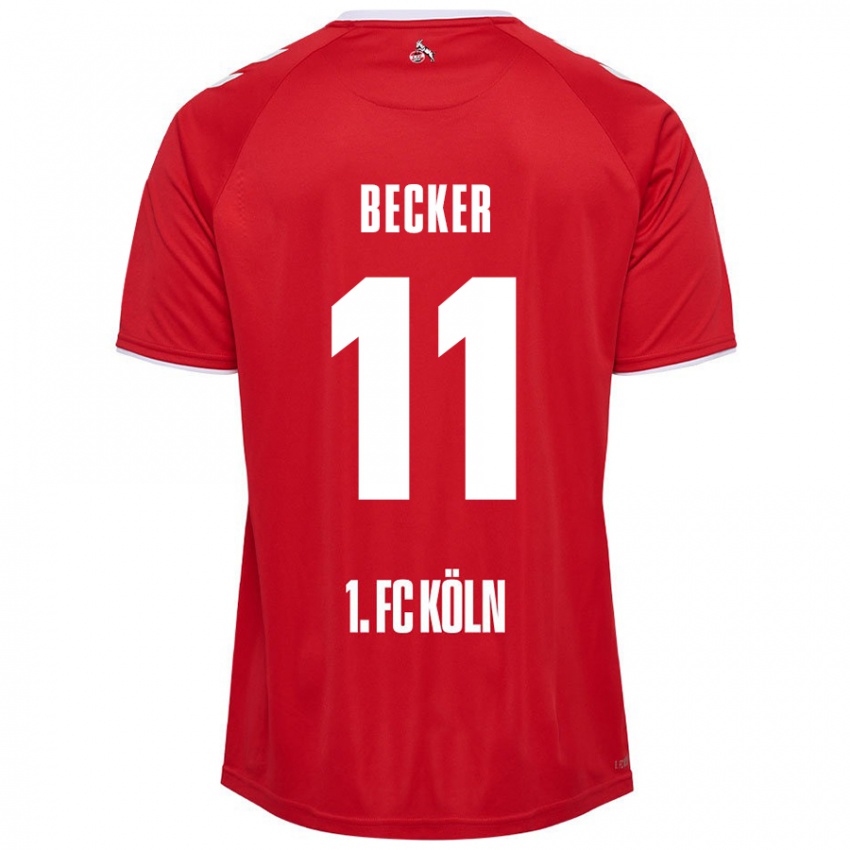 Niño Camiseta Marlon Becker #11 Rojo Blanco 2ª Equipación 2024/25 La Camisa