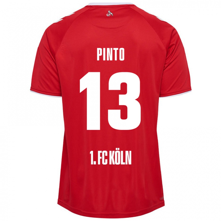 Niño Camiseta João Pinto #13 Rojo Blanco 2ª Equipación 2024/25 La Camisa