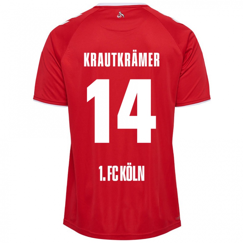 Niño Camiseta Jakob Krautkrämer #14 Rojo Blanco 2ª Equipación 2024/25 La Camisa