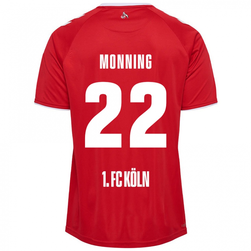 Niño Camiseta Marlon Monning #22 Rojo Blanco 2ª Equipación 2024/25 La Camisa