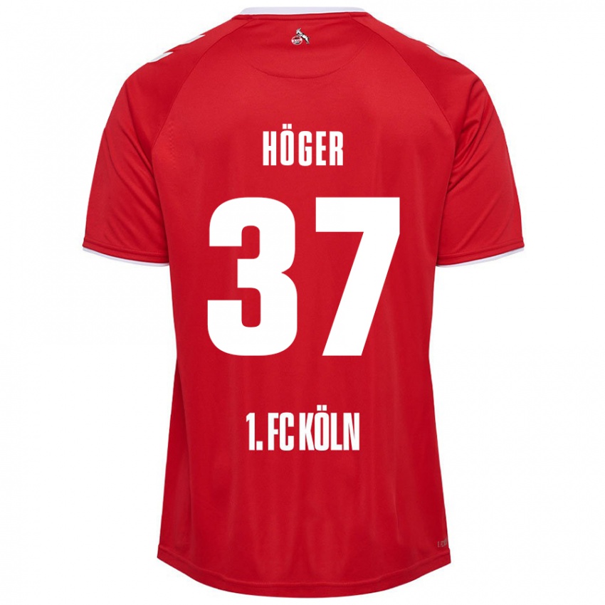 Niño Camiseta Marco Höger #37 Rojo Blanco 2ª Equipación 2024/25 La Camisa