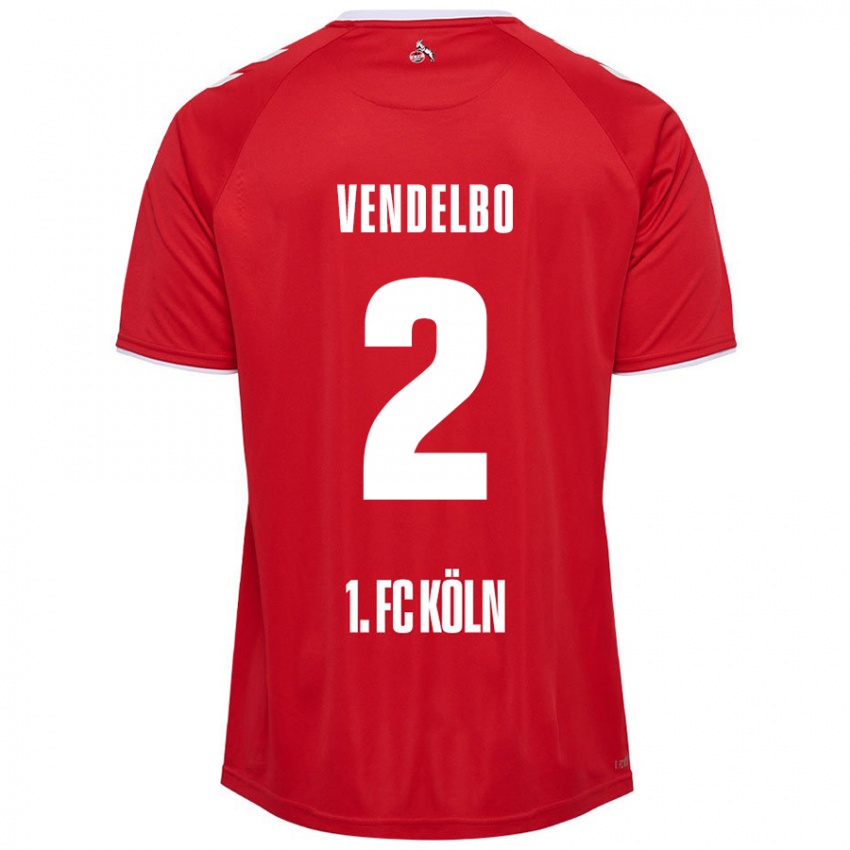 Niño Camiseta Sofie Vendelbo #2 Rojo Blanco 2ª Equipación 2024/25 La Camisa