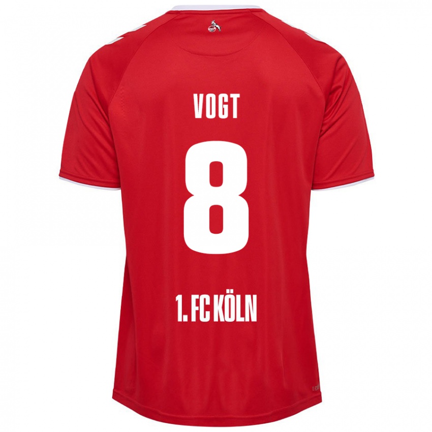 Niño Camiseta Laura Vogt #8 Rojo Blanco 2ª Equipación 2024/25 La Camisa