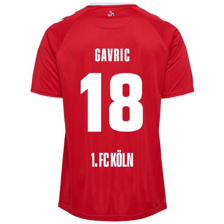 Niño Camiseta Andrea Gavrić #18 Rojo Blanco 2ª Equipación 2024/25 La Camisa