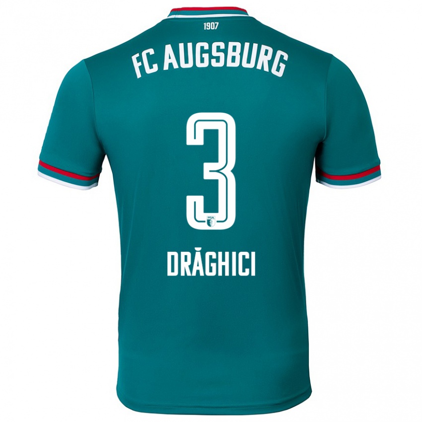 Niño Camiseta Robert Drăghici #3 Verde Oscuro 2ª Equipación 2024/25 La Camisa