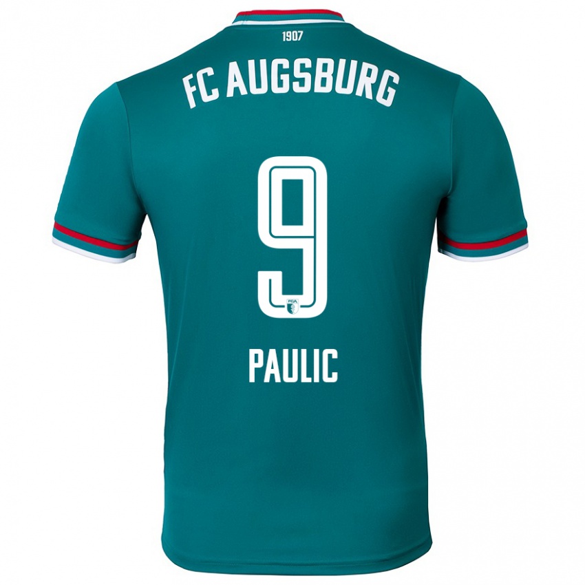 Niño Camiseta Anthony Paulic #9 Verde Oscuro 2ª Equipación 2024/25 La Camisa