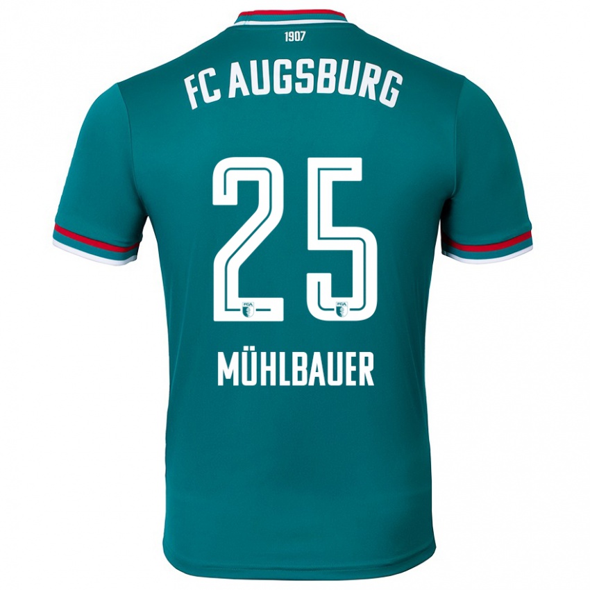 Niño Camiseta Simon Mühlbauer #25 Verde Oscuro 2ª Equipación 2024/25 La Camisa