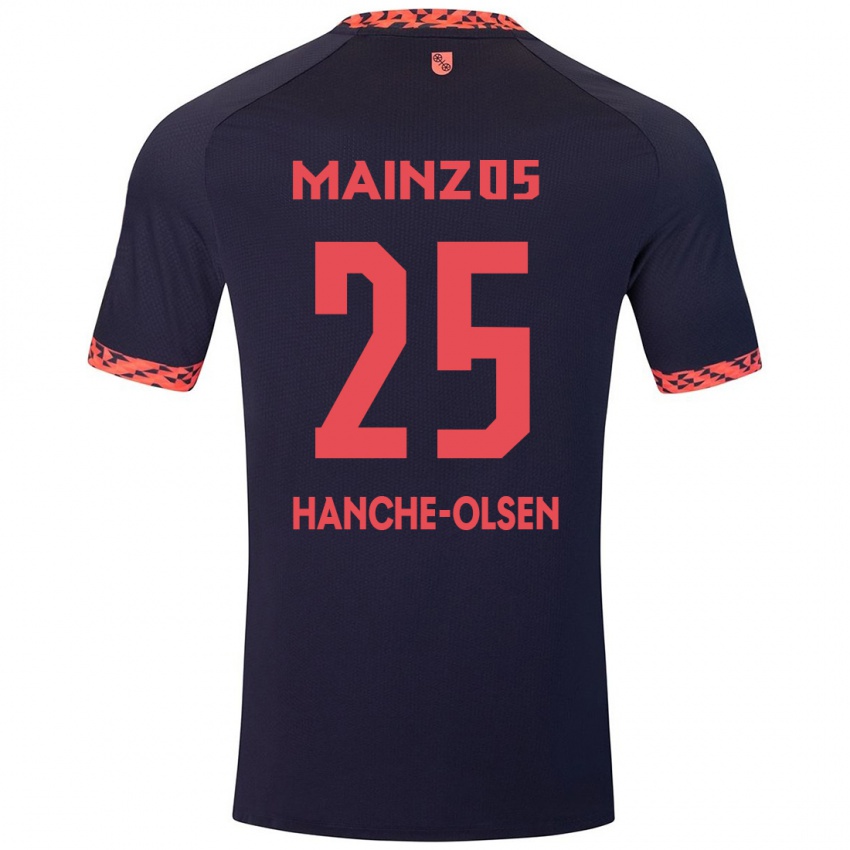 Niño Camiseta Andreas Hanche-Olsen #25 Azul Coral Rojo 2ª Equipación 2024/25 La Camisa