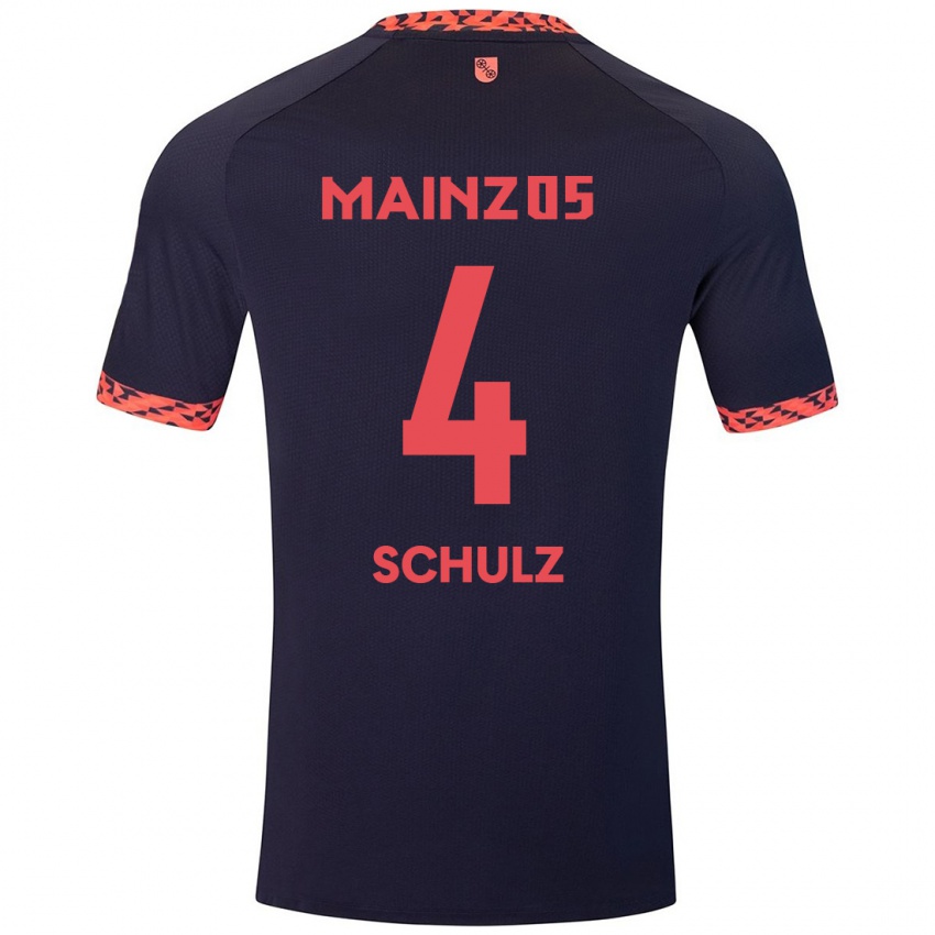 Niño Camiseta Philipp Schulz #4 Azul Coral Rojo 2ª Equipación 2024/25 La Camisa