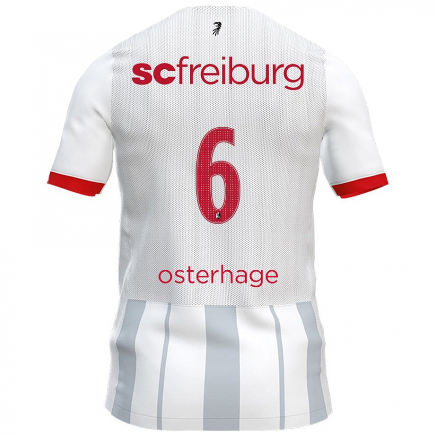 Niño Camiseta Patrick Osterhage #6 Blanco Gris 2ª Equipación 2024/25 La Camisa