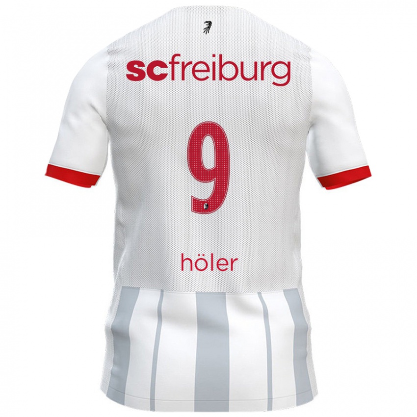 Niño Camiseta Lucas Höler #9 Blanco Gris 2ª Equipación 2024/25 La Camisa