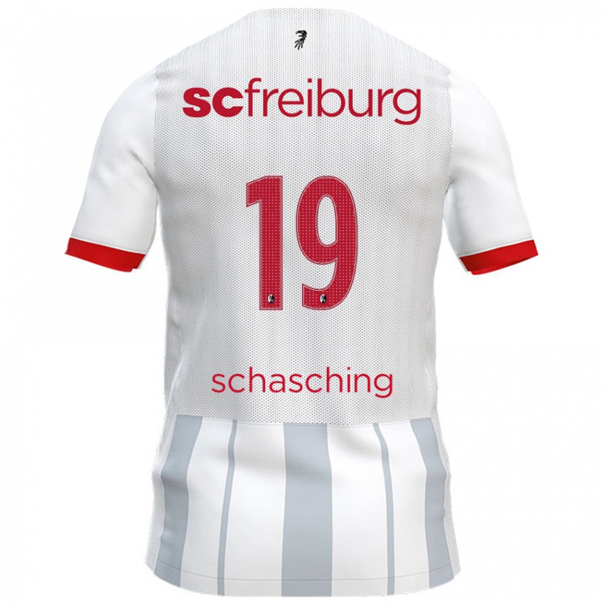 Niño Camiseta Annabel Schasching #19 Blanco Gris 2ª Equipación 2024/25 La Camisa