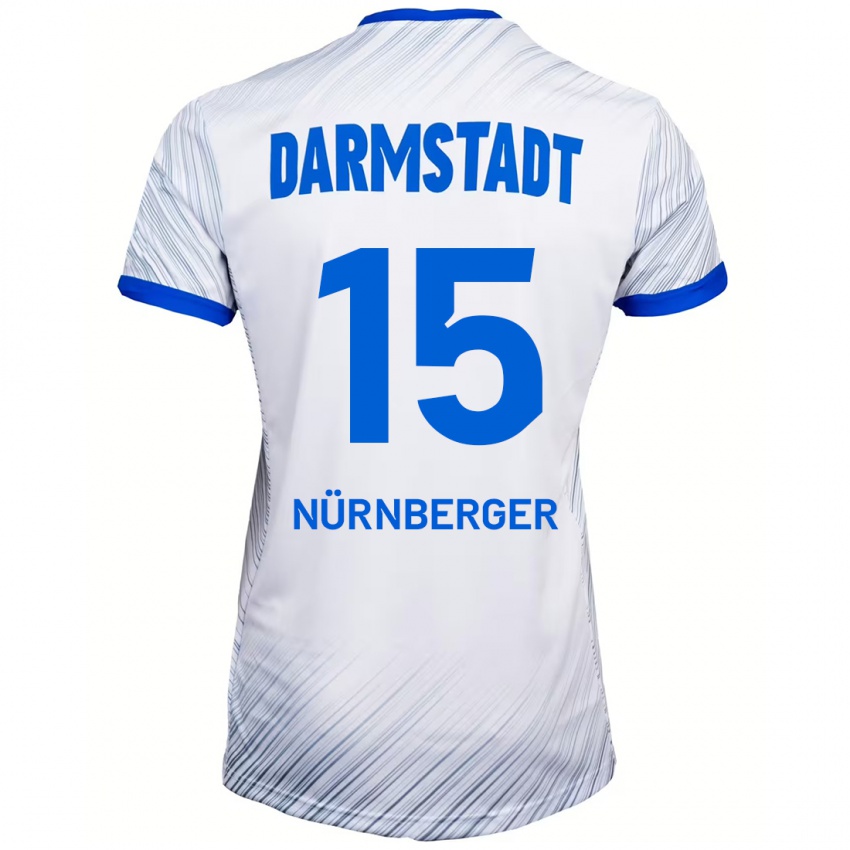 Niño Camiseta Fabian Nürnberger #15 Blanco Azul 2ª Equipación 2024/25 La Camisa