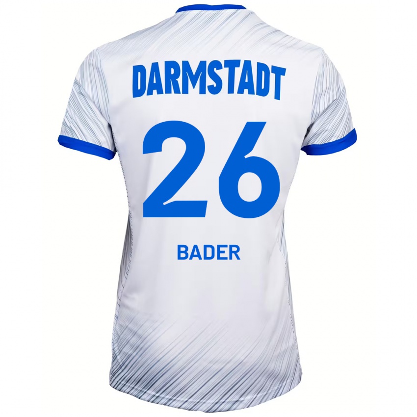 Niño Camiseta Matthias Bader #26 Blanco Azul 2ª Equipación 2024/25 La Camisa