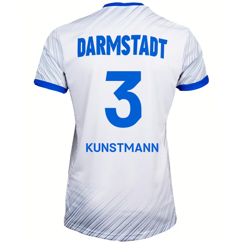 Niño Camiseta Kelvin Kunstmann #3 Blanco Azul 2ª Equipación 2024/25 La Camisa