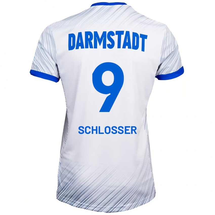 Niño Camiseta Mika Schlosser #9 Blanco Azul 2ª Equipación 2024/25 La Camisa