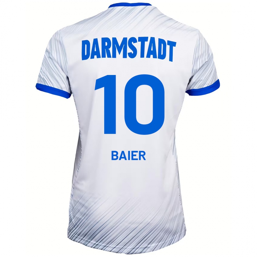 Niño Camiseta Nico Baier #10 Blanco Azul 2ª Equipación 2024/25 La Camisa