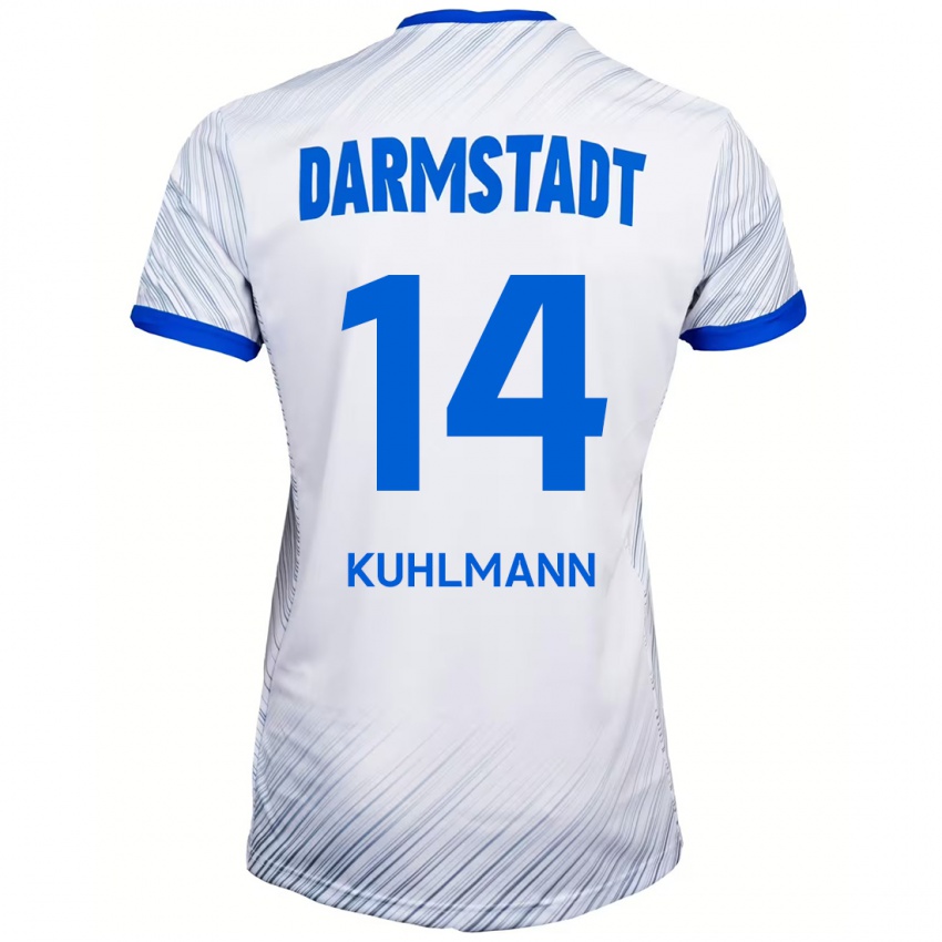 Niño Camiseta Marcel Kuhlmann #14 Blanco Azul 2ª Equipación 2024/25 La Camisa